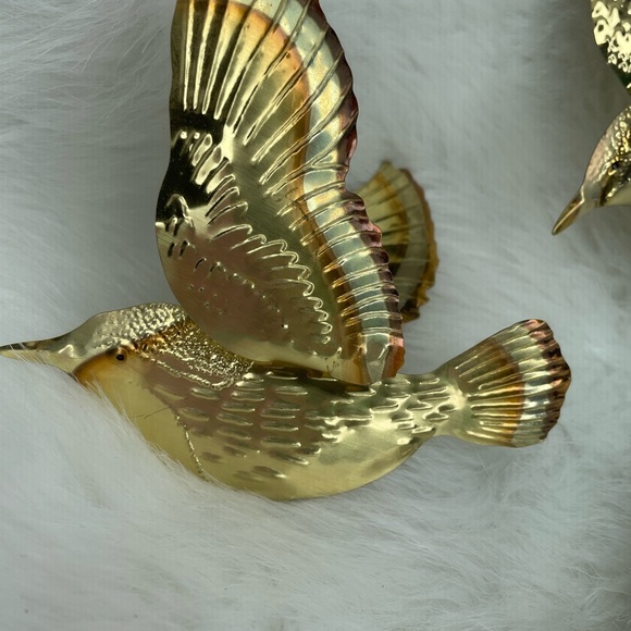 Home Interior Homco Brass Tone Metal bird wall hangings - Picture 3 of 4